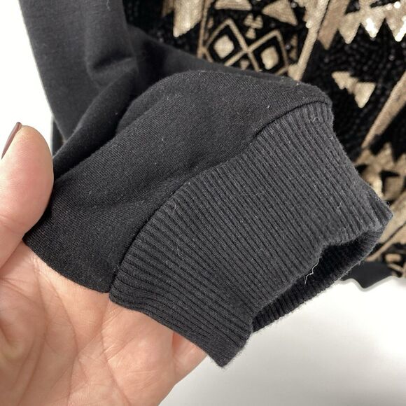 Maurices Aztec Sequin Sweater Women Size 2X Black Gold scoopneck Pullover - Picture 9 of 11